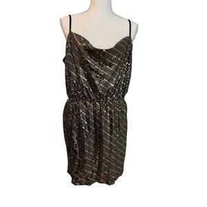 South Moon Under Women's Short Gold Metal Dress Size Large